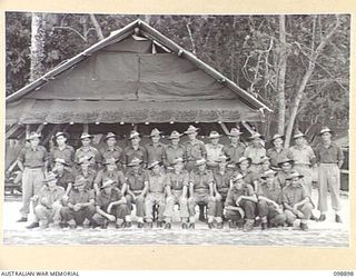 FAURO ISLAND, BOUGAINVILLE AREA. 1945-11-13. MEMBERS OF 8 PLATOON, A COMPANY, 7 INFANTRY BATTALION. (FOR IDENTIFICATION OF 31 NAMED PERSONNEL REFER TO PROVISIONAL CAPTION OR NAME INDEX.)