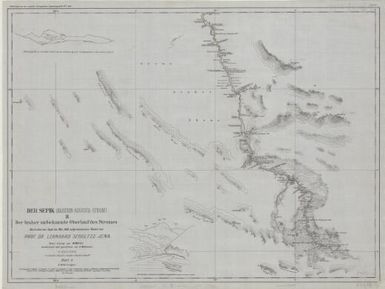 Forschungen im Innern der Insel Neuguinea : (Bericht des Fuhrers uber die wissenschaftlichen Ergebnisse der deutschen Grenzexpedition in das westliche Kaiser-Wilhelmsland 1910): Karte 5. Der Sepik (Kaiserin-Augusta-Strom) II. Der bisher unbekannte Oberlauf des Stromes... 1:100,000 ... Blatt 3 [Linen copy]