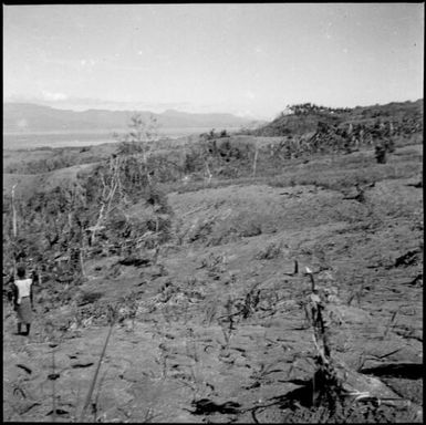 Devastated landscape after volcanic eruption, Rabaul, New Guinea, 1937 / Sarah Chinnery