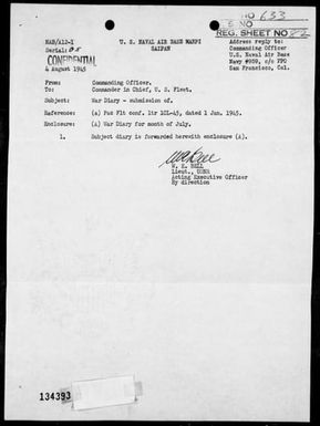 NAB, MARPI, SAIPAN - War Diary, 7/1-31/45