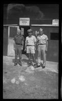 [Elmer A. Ball and other servicemen in front of Structural Office]
