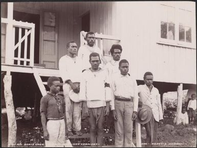 Mission boats crew at Lolowai, Opa, New Hebrides, 1906 / J.W. Beattie