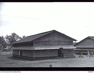 RABAUL, NEW BRITAIN, 1946-04-13. THE OFFICE OF THE GENERAL OFFICER COMMANDING, HQ 8 MILITARY DISTRICT. MAJOR-GENERAL B.M. MORRIS IS GENERAL OFFICER COMMANDING OF THE DISTRICT