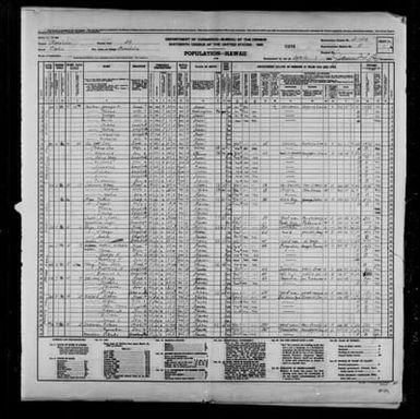 1940 Census Population Schedules - Hawaii - Honolulu County - ED 2-154
