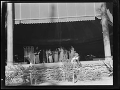 [Musicians performing during event at Royal Hawaiian Hotel]