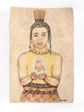 Ngatu (Tongan tapa) titled 'Pulu ‘o e Maama (Ball of Light)'