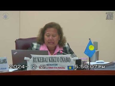 Palau National Congress | 11th OEK, The Senate 3rd Day, 13th Special Session