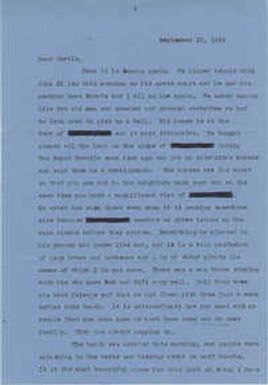 Letter from Sidney Jennings Legendre, September 13, 1942