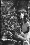 Madang market: garden produce on tables