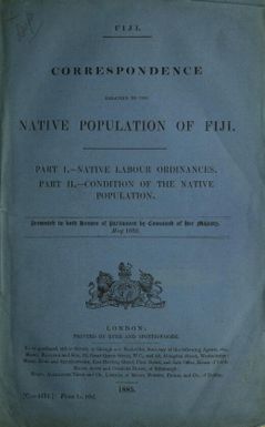Correspondence relating to the native population of Fiji.