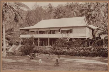 "Ocobada", house of Rev. W. J. V. Saville and Eric M. Saville, Mailu Island, Papua, ca. 1920