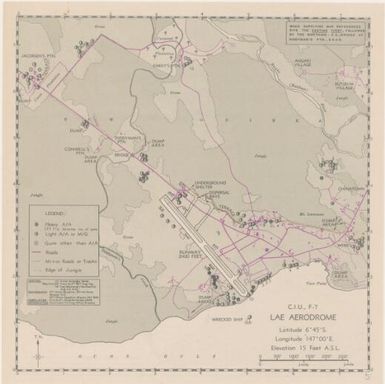 [Lae aerodrome and Malahang aerodrome] ; Lae aerodrome, C.I.U., F-7 / compilation, C.I.U., D. of I., Allied Air Forces, S.W.P.A