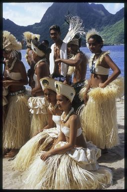 Tahiti group waiting to perform at the 10th Festival of Pacific Arts, Pago Pago, American Samoa
