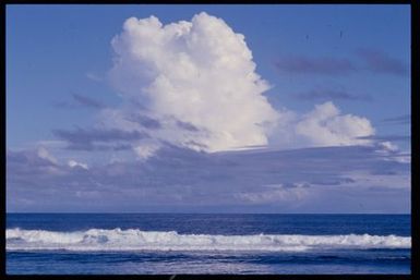 Waves breaking over a reef, Samoa