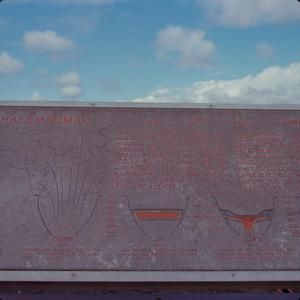 [Halemaʻumaʻu crater plaque at Bernice Pauahi Bishop Museum, United States]