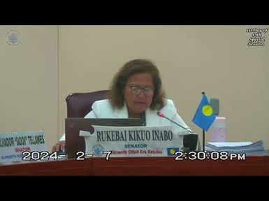 Palau National Congress | 11th OEK, The Senate 1st Day of 13th Special Session