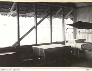 LAE, NEW GUINEA. 1944-09-21. A SECTION OF THE INTERIOR OF THE QUARTERS BUILT FOR GENERAL SIR THOMAS BLAMEY, CBE, KCB, CMG, DSO, VD, COMMANDER, ALLIED LAND FORCES, SOUTH WEST PACIFIC AREA