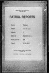 Patrol Reports. Western District, Morehead, 1959 - 1960