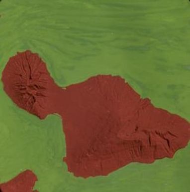 [Relief map of Maui from Hawaii, United States]