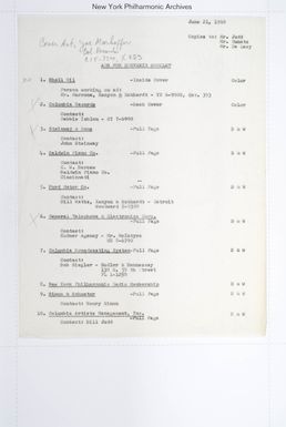 Coast Tour 1960: Itinerary and Advertising for Souvenir Program Book, Jun 21, 1960 - Jun 21, 1960