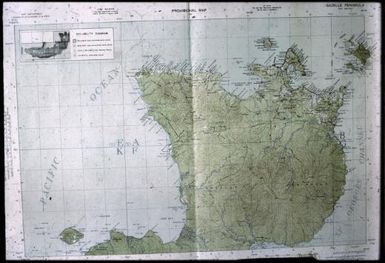Photograph of a map of Gazelle Peninsula, New Britain / Terence and Margaret Spencer