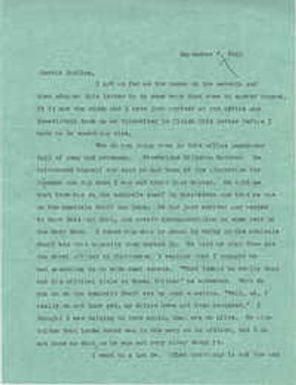 Letter from Sidney Jennings Legendre, September 7, 1942