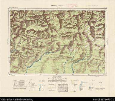 Indonesia, Western New Guinea, Nevel Gebergte, Series: Nederlands-Nieuw-Guinea, Sheet 18-U, 1956, 1:100 000