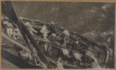 Australian troops from the Australian Naval and Military Expeditionary Force on board a sailing boat, 1914, 3