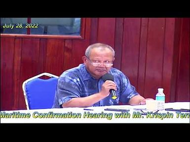 THE SENATE COMMITTEE ON TEM CONFIRMATION HEARING WITH MR. KRISPIN TERMETEET