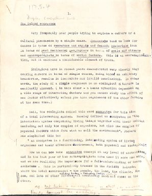 The island ecosystem