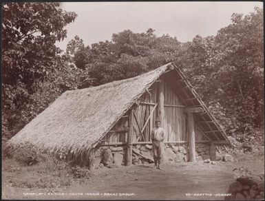 Man at a Lakona gamal, Santa Maria, Banks Islands, 1906 / J.W. Beattie