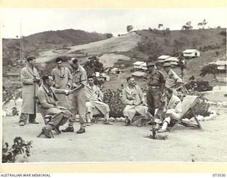 PORT MORESBY, NEW GUINEA. 1944-05-31. THE SICK BAY AT THE NEW GUINEA DETAILS DEPOT. IT IS LOCATED AT THE MEDICAL CENTRE ON A KNOLL OVER-LOOKING THE CAMP AREA. THE SICK BAY IS ABLE TO ACCOMMODATE 12 ..