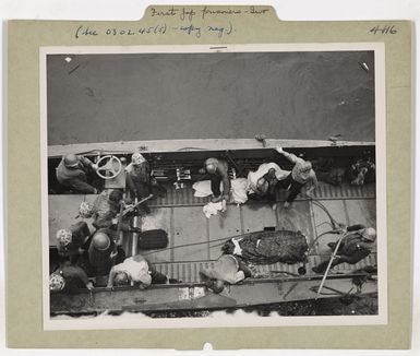 Photograph of Japanese Prisoners Aboard Coast Guard-manned Transport