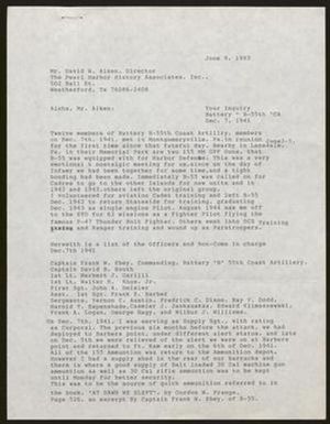 [Letter from Thomas W. Merchant to David Aiken, June 9, 1993]