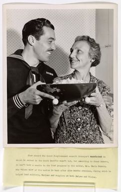 Cesar Romero with his mother, Mrs. Maria Romero