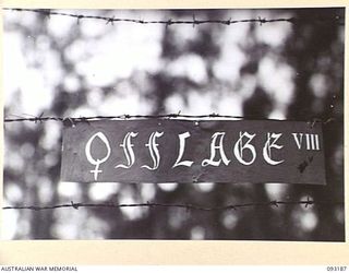 BOUGAINVILLE, 1945-06-18. THE SIGN OUTSIDE THE AUSTRALIAN ARMY NURSING SERVICE QUARTERS, 109 CASUALTY CLEARING STATION, MOTUPENA POINT