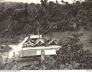 WUNUNG PLANTATION, NEW BRITAIN. 1944-12-30. A SECTION OF THE CAMP AREA OF THE 28TH MALARIAL CONTROL UNIT ATTACHED TO 5TH DIVISION