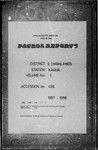 Patrol Reports. Southern Highlands District, Kagua, 1957 - 1958