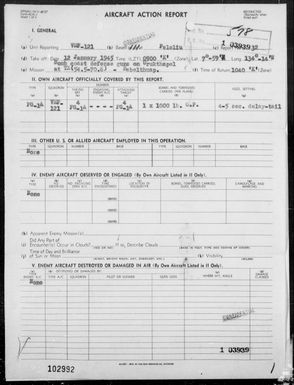 VMF-121 - ACA Reports #32-34 - Bombing & Strafing Targets in the Yap Area, Carolines & Palau Islands, 1/12-18/45