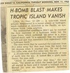 H-Bomb Blast Makes Tropic Island Vanish