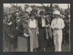 Lady Stonehaven, Evelyn Murray, Lady Keith-Falconer and Colonel JK Murray with Wahgi men, Hallstrom Livestock and Fauna Trust Station, Nondugl, Apr 1949