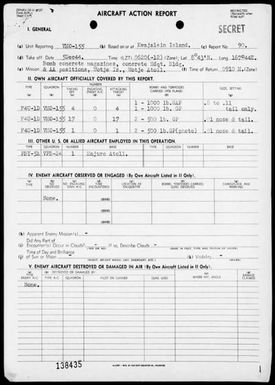 VMO-155 - ACA Reps Nos 90-91 & 96-97 – Air opers against the Marshall Islands, 12/5-29/44