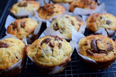 Coconut Oil Banana Choc Muffins