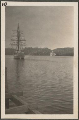 Sailing boat in Blanche Bay, New Britain Island, Papua New Guinea, approximately 1916