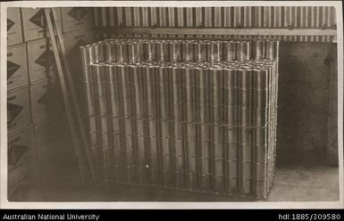 Stack of No.2 cans, Pineapple Cannery