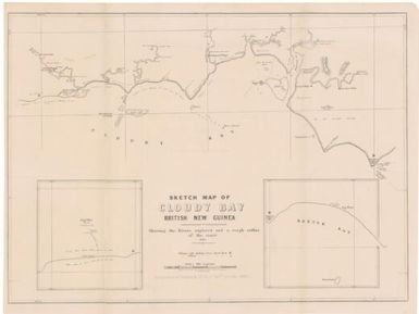Sketch map of Cloudy Bay, British New Guinea : showing the rivers explored and a rough outline of the coast 1889 / W. Knight, Govt. Engraver