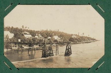Wharf under construction.  From the album: Banaba (Ocean Island)