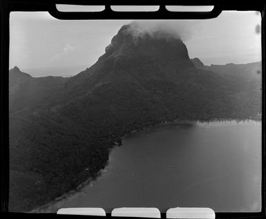 Bora Bora, Society Islands, French Polynesia, showing highest point on Island, Mount Otemanu