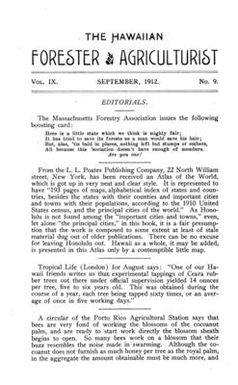 The Hawaiian forester and agriculturist