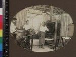 Printers inside mission press, Beru, Kiribati, 1913-1914